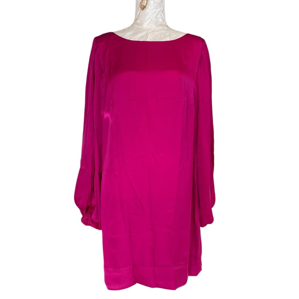 Cache Pink Split Sleeve Shift Knee Length Dress Size 12